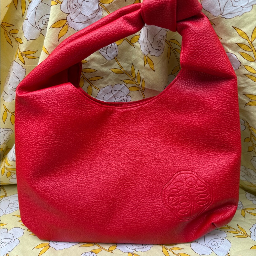 Shiseido Red Shoulder Bag with Soft Slouchy Design